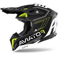 MX helma AIROH AVIATOR 3.0 PRIMAL CARBON YELLOW MAT/ BLACK/ WHITE - M